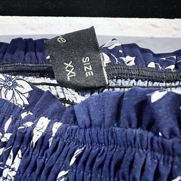 VFShow Size XXL Blue Floral Print Smoked Off The Shoulder Boho Dress Stretch‎ - Picture 7 of 11